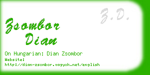 zsombor dian business card